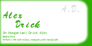 alex drick business card